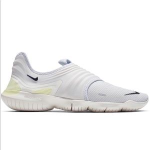 Nike free rn flyknit 3.0 platinum/green 11.5